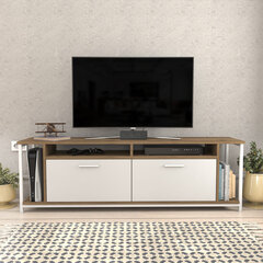 TV alus Asir, 160x35x50,8 cm, valge/pruun цена и информация | Тумбы под телевизор | kaup24.ee