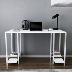 Стол, Асир, 125,2х60х73,8 см, белый цена и информация | Компьютерные, письменные столы | kaup24.ee