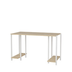 Laud Asir, 125,2x60x73,8 cm, valge/pruun цена и информация | Компьютерные, письменные столы | kaup24.ee