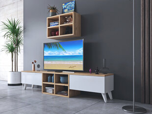 TV alus Asir, 160x34x25 cm, pruun/valge цена и информация |  Тумбы под телевизор | kaup24.ee