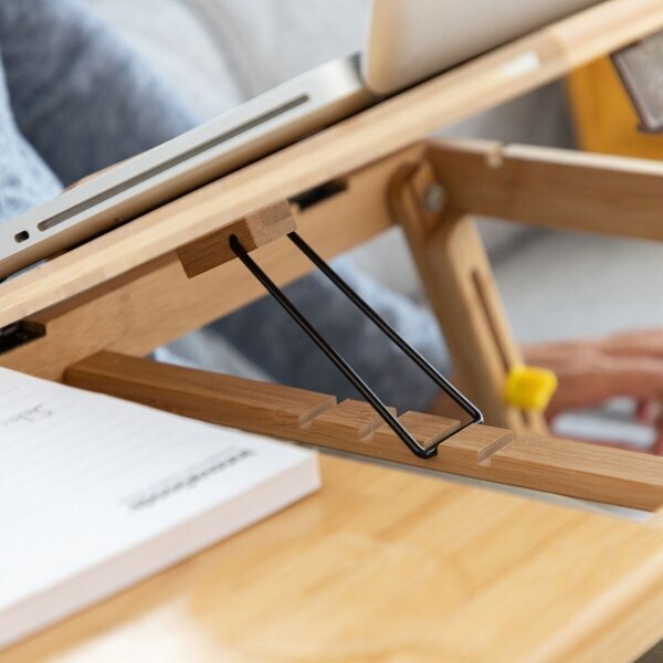 Bambusest kokkupandav laud arvutile StoreXO hind ja info | Arvutilauad, kirjutuslauad | kaup24.ee