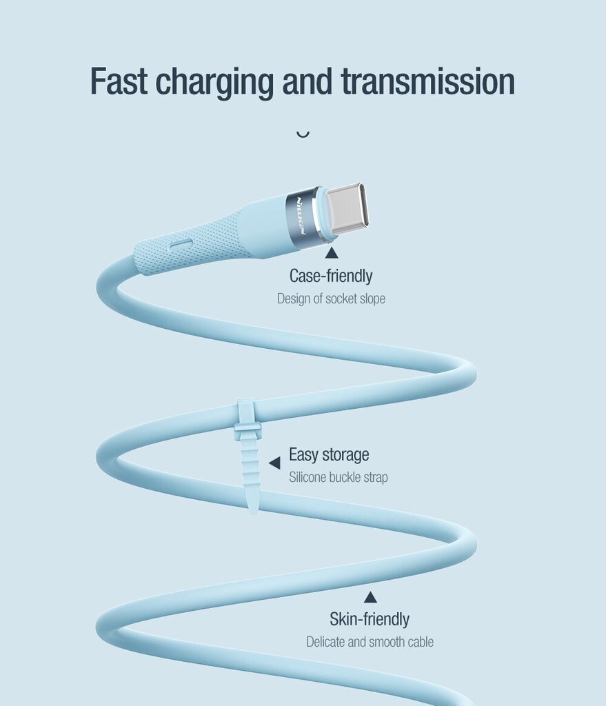 Nillkin USB-C/USB-C, 1.2 m цена и информация | Kaablid ja juhtmed | kaup24.ee