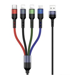 Usams 2xlightning/microUSB/USB-C, 1.2 m цена и информация | Кабели и провода | kaup24.ee