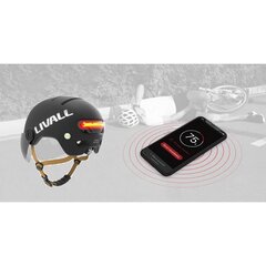 Kiiver Smart Livall L23, L, SOS kukkumisanduri ja LED-iga, must цена и информация | Шлемы | kaup24.ee