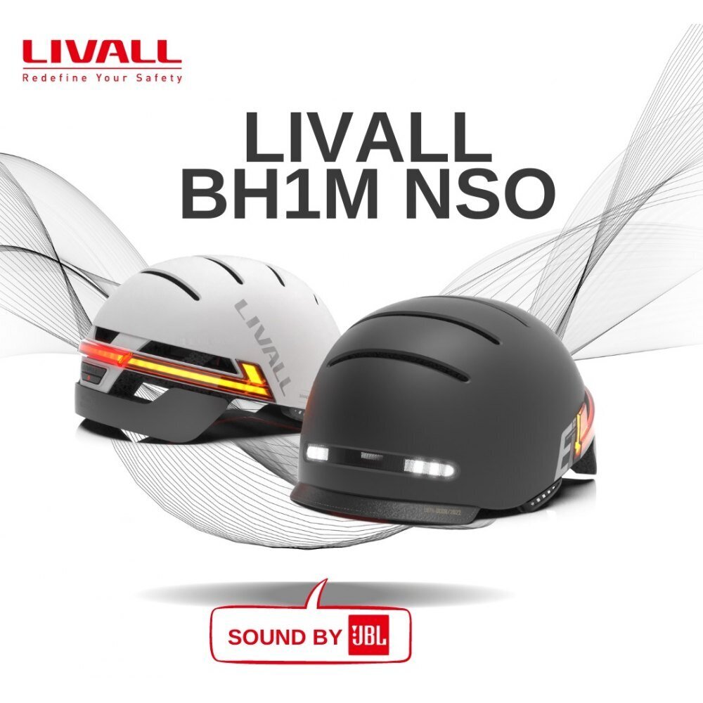 Kiiver Smart Livall BH51M UFO heli JBL Bluetooth LED, L, hall hind ja info | Kiivrid | kaup24.ee