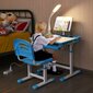 Laste ergonoomiline reguleeritava kõrgusega lauakomplekt koos lambiga, Costway, sinine hind ja info | Arvutilauad, kirjutuslauad | kaup24.ee