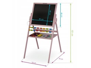 Доска для рисования, двусторонняя магнитная, с принадлежностями - Розовый, 101 x 55 x 55 см цена и информация | Развивающие игрушки | kaup24.ee