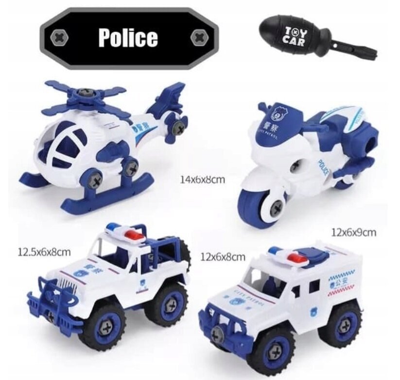 Politseiautode komplekt-konstruktor hind ja info | Poiste mänguasjad | kaup24.ee