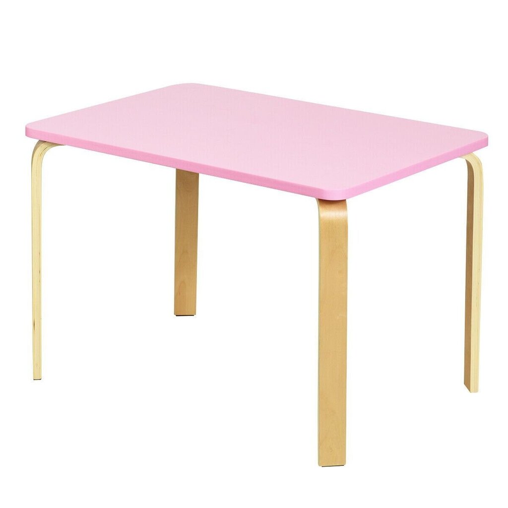 Laste laua ja 2 tooli komplekt Costway, roosa hind ja info | Laste lauad ja toolid | kaup24.ee
