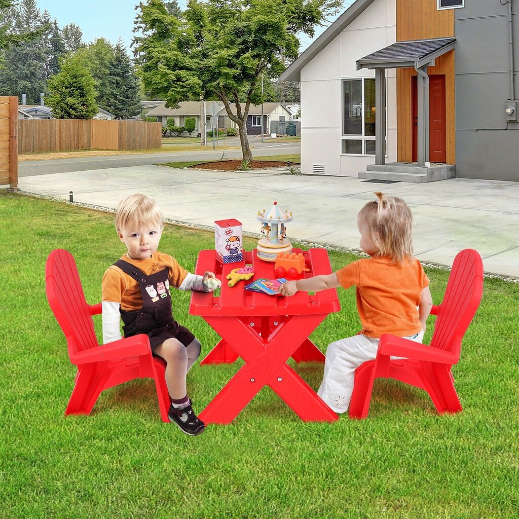 Lastelaud 2 tooliga Costway, punane hind ja info | Laste lauad ja toolid | kaup24.ee