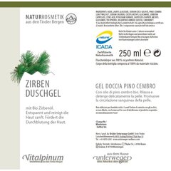 Alpi seedermänni jahutav-leevendav dušigeel Vitalpinum, 250ml hind ja info | Dušigeelid, õlid | kaup24.ee