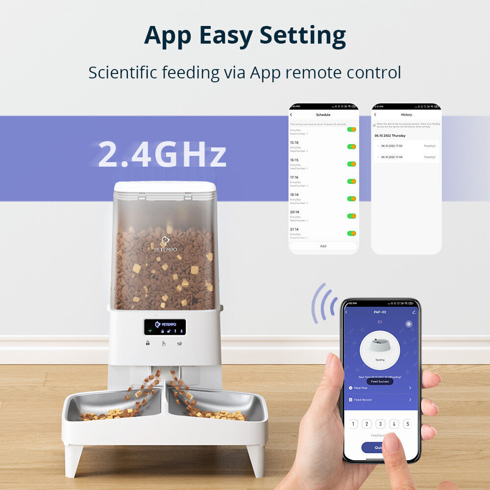 Automaatne kassi/koera söötja + APP juhtimine цена и информация | Toidukausid loomadele | kaup24.ee