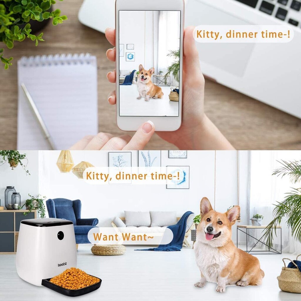 Automaatne kassi/koera söötja + APP juhtimine hind ja info | Toidukausid loomadele | kaup24.ee