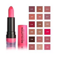 Губная помада Makeup Revolution Matte Lipstick, рубиновый 134, 3,5 мл цена и информация | Помады, бальзамы, блеск для губ | kaup24.ee