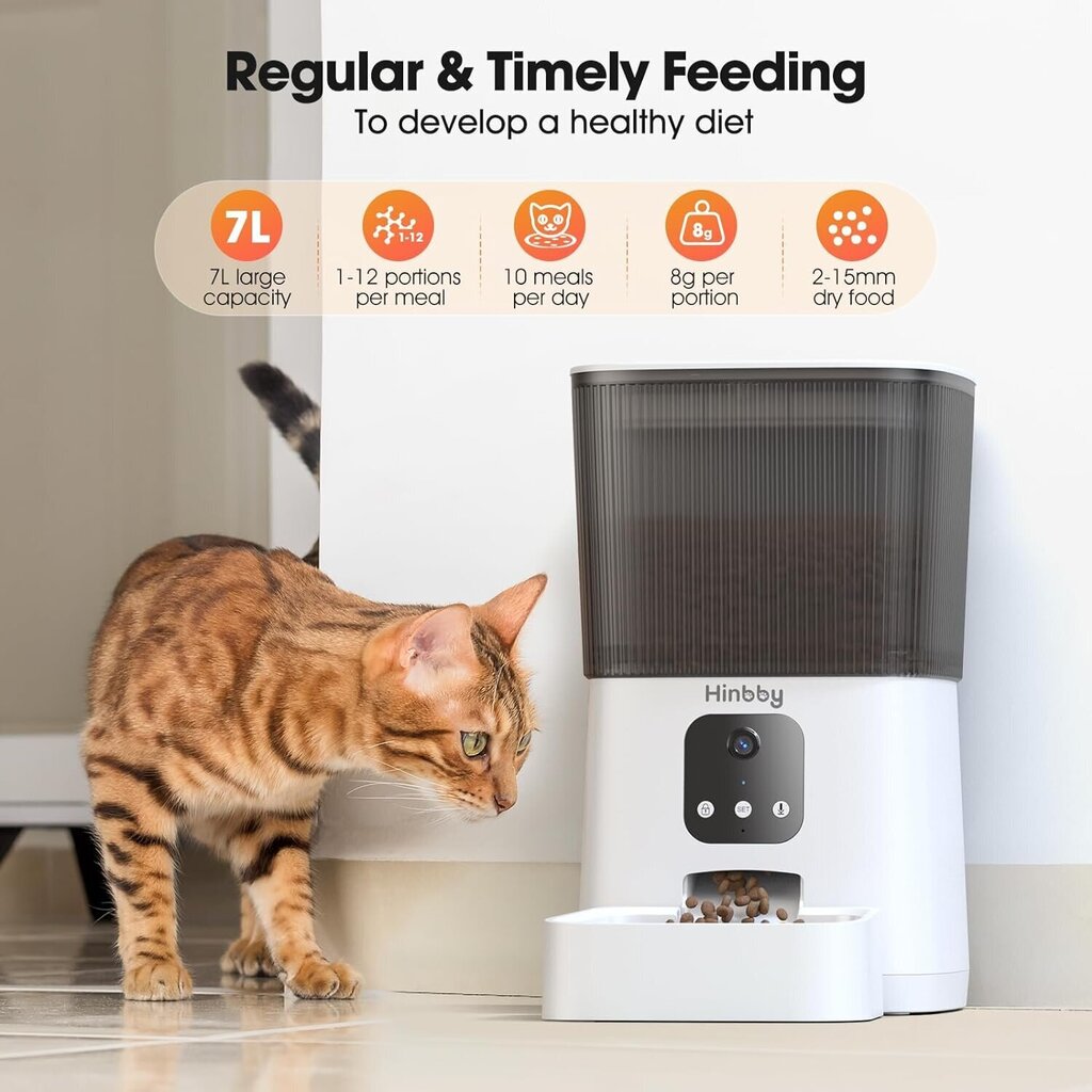 Automaatne kassi/koera söötja + APP juhtimine цена и информация | Toidukausid loomadele | kaup24.ee