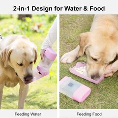 Kaasaskantav veepudel koertele 4in1, roosa hind ja info | Toidukausid loomadele | kaup24.ee