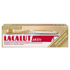 Hambapasta LACALUT Gold Edition Aktiv 75ml + hambahari hind ja info | Suuhügieen | kaup24.ee