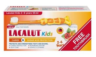 LACALUT KIDS bērnu zobu pasta 2-6 g. 55ml + zobu birste цена и информация | Для ухода за зубами | kaup24.ee