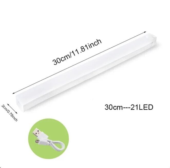 Liikumisanduriga LED-lamp, 30 cm hind ja info | Süvistatavad ja LED valgustid | kaup24.ee