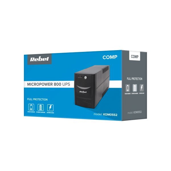 Rebel UPS 800VA 480W 230V цена и информация | Puhvertoiteallikad (UPS) | kaup24.ee