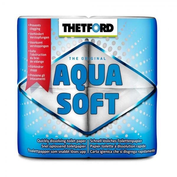 Lahustuv tualettpaber Thetford Aqua Soft, 4 tk. hind ja info | WC-paber, majapidamispaber | kaup24.ee