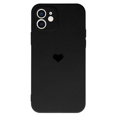 Силиконовый чехол Vennus Heart для Iphone 12 дизайн 1, черный цена и информация | Чехлы для телефонов | kaup24.ee