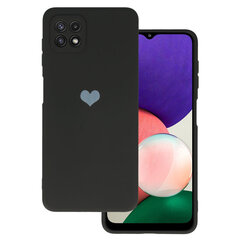 Силиконовый чехол Vennus Heart для Samsung Galaxy A22 5G дизайн 1, черный цена и информация | Чехлы для телефонов | kaup24.ee