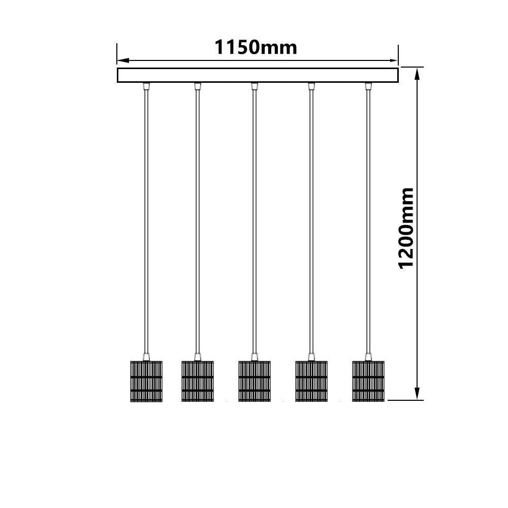 Rippvalgusti must matt, 5xE27 hind ja info | Rippvalgustid | kaup24.ee