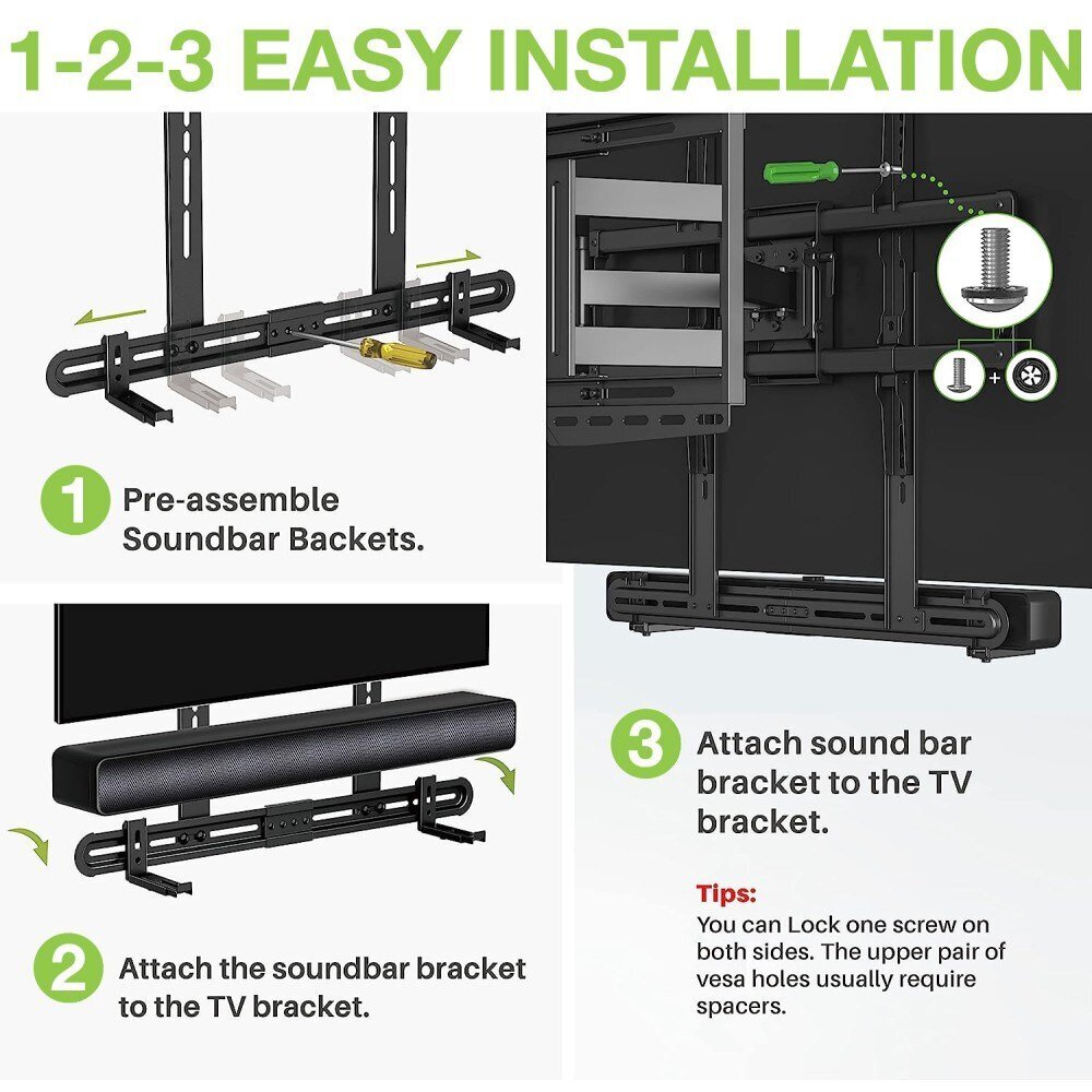 Techly Soundbari kõlarihoidik hind ja info | Teleri seinakinnitused ja hoidjad | kaup24.ee