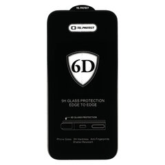 Закаленное стекло 6D с полным клеем для IPHONE 15 PRO, черный — упаковка из 10 шт. цена и информация | Защитные пленки для телефонов | kaup24.ee