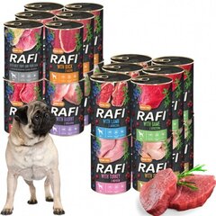 Консервы RAFI для собак разных вкусов, 400 г x 24 шт. цена и информация | Консервы для собак | kaup24.ee