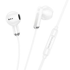 Borofone Earphones BM89 Surpass with microphone white цена и информация | Наушники | kaup24.ee