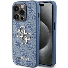 Guess GUHCP15L4GMGBL iPhone 15 Pro 6.1" niebieski|blue hardcase 4G Big Metal Logo цена и информация | Чехлы для телефонов | kaup24.ee