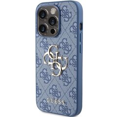 Guess GUHCP15L4GMGBL iPhone 15 Pro 6.1" niebieski|blue hardcase 4G Big Metal Logo цена и информация | Чехлы для телефонов | kaup24.ee