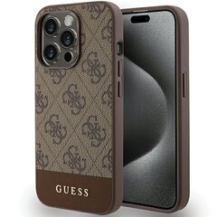 Guess GUHCP15LG4GLBR iPhone 15 Pro 6.1" brązowy|brown hardcase 4G Stripe Collection цена и информация | Чехлы для телефонов | kaup24.ee