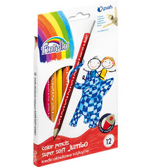 Kolme servaga värvilised pliiatsid Super Soft Jumbo, Fiorello, 12tk hind ja info | Kirjatarbed | kaup24.ee