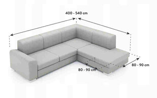 Ga.i.Co diivanikate paremale sohvale ilma küljeta 400 - 540 cm. цена и информация | Чехлы для мебели | kaup24.ee