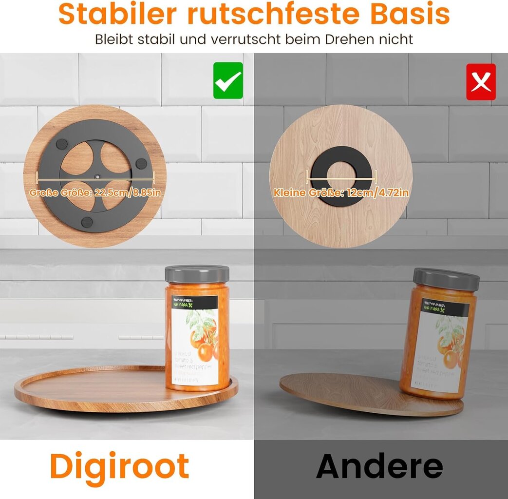 Digiroot 33cm 360° pööratav maitseaineriiul hind ja info | Soola- ja pipraveskid, maitseianepurgid | kaup24.ee