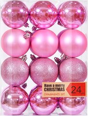 Набор рождественских шаров Y-KINZ, 24 шт. цена и информация | елочные украшения | kaup24.ee