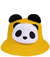 Pandaga kaunistatud kotiga naiste müts, kollane цена и информация | Аксессуары для детей  | kaup24.ee