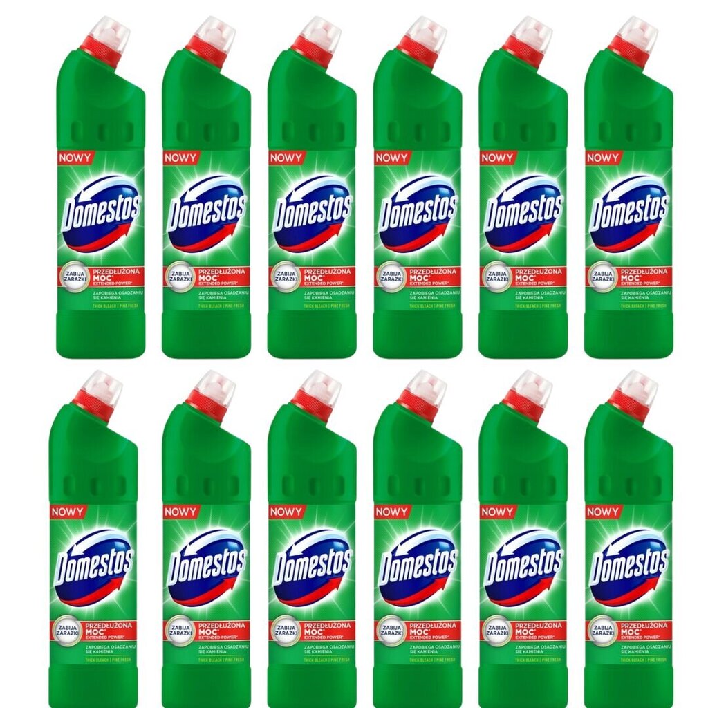 WC puhastusvahend Domestos Pine Fresh, 1000ml x 12 pudelit hind ja info | Puhastusvahendid | kaup24.ee