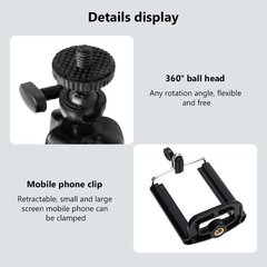 Phone holder - flexible tripod - black цена и информация | Mobiiltelefonide hoidjad | kaup24.ee