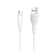 Borofone Cable BX18 Optimal - USB na Micro USB - 2 metres white цена и информация | Кабели для телефонов | kaup24.ee
