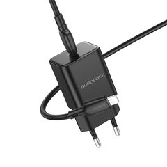 Borofone Wall charger BN13 Safety - Type C - PD 30W with Type C to Lightning cable black цена и информация | Зарядные устройства для телефонов | kaup24.ee