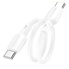 Кабель Borofone Cable BX93 Super Power - Type C to Type C - 60W 3A 0,25 metres white цена и информация | Кабели для телефонов | kaup24.ee