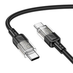 Hoco U129 USB-C to USB-C läbipaistev hind ja info | Mobiiltelefonide kaablid | kaup24.ee