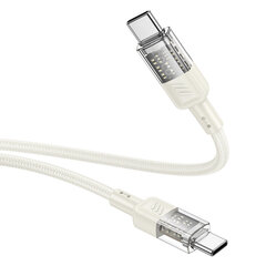 Hoco U129 USB-C to USB-C, läbipaistev hind ja info | Mobiiltelefonide kaablid | kaup24.ee