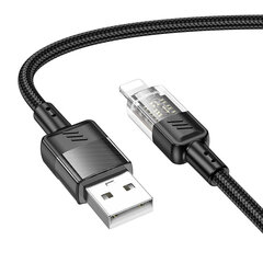 Hoco U129 USB-A to Lightning, läbipaistev hind ja info | Mobiiltelefonide kaablid | kaup24.ee