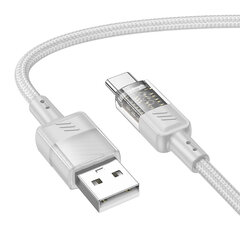 Hoco U129 USB-A to USB-C läbipaistev 15W 1,2m hind ja info | Mobiiltelefonide kaablid | kaup24.ee