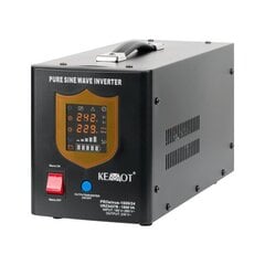 инвертор kemot ups prosinus-1500/24 с функцией зарядки 24v 230v 1500va/1050w - черный цена и информация | Источники бесперебойного питания (UPS) | kaup24.ee